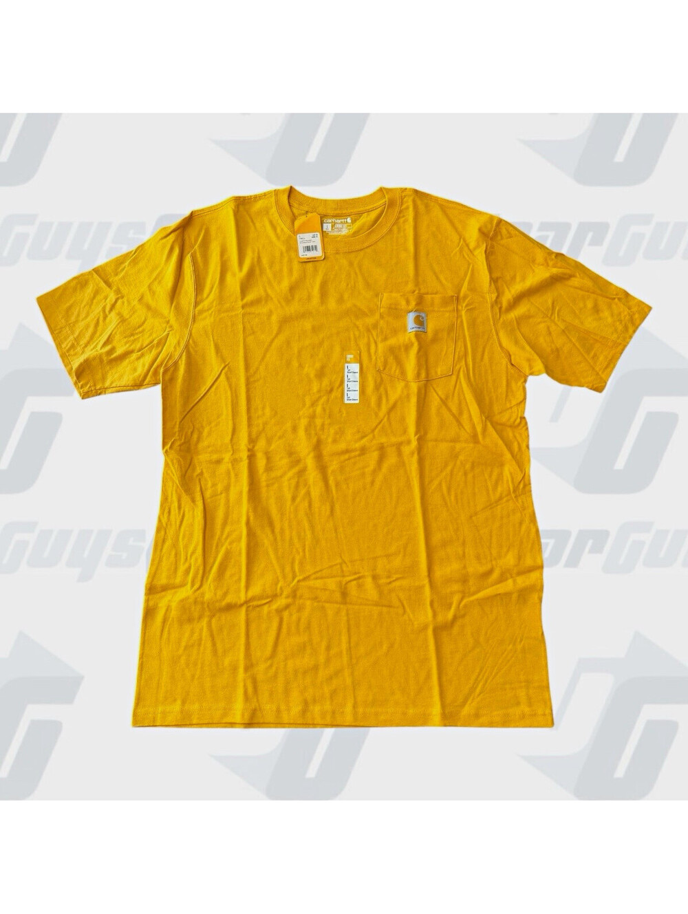 Carhartt K87 Men's Loose Fit Heavyweight Pocket Tee Crew Neck Yellow L Tall